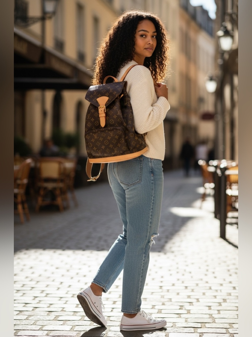 Louis Vuitton Montsouris canvas backpack